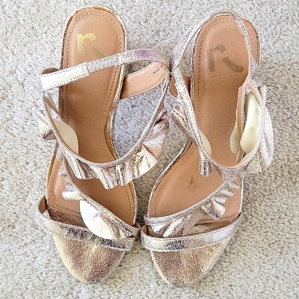 Report Gold Metallic Chunky Sandals